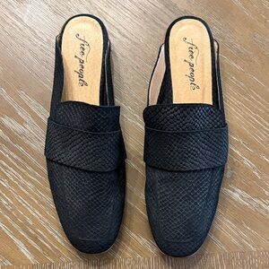 Free People‎ Black At Ease Slip On Slide Loafer Size 41